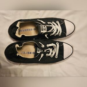 Converse Womens Elastic-back Black and White Sneakers